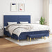 Pat box spring cu saltea, albastru, 200x200 cm, textil - WALTI WALTI