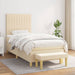 Pat box spring cu saltea, crem, 80x200 cm, textil - WALTI WALTI