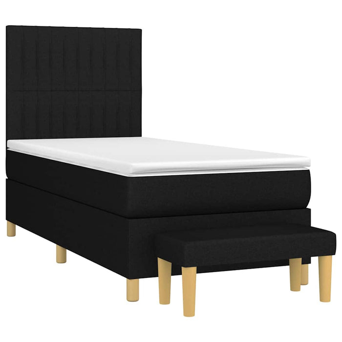 Pat box spring cu saltea, negru, 90x190 cm, textil - WALTI WALTI