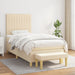 Pat box spring cu saltea, crem, 90x200 cm, textil - WALTI WALTI