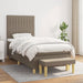 Pat box spring cu saltea, gri taupe, 100x200 cm, textil - WALTI WALTI