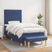Pat box spring cu saltea, albastru, 100x200 cm, textil - WALTI WALTI