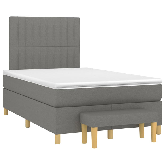 Pat box spring cu saltea, gri închis, 120x200 cm, textil - WALTI WALTI