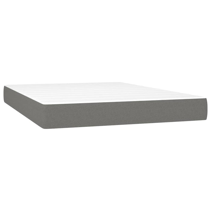 Pat box spring cu saltea, gri închis, 140x190 cm, textil - WALTI WALTI