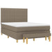 Pat box spring cu saltea, gri taupe, 140x200 cm, textil - WALTI WALTI