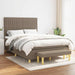 Pat box spring cu saltea, gri taupe, 140x200 cm, textil - WALTI WALTI