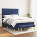 Pat box spring cu saltea, albastru, 140x200 cm, textil - WALTI WALTI