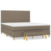 Pat box spring cu saltea, gri taupe, 160x200 cm material textil - WALTI WALTI