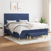 Pat continental cu saltea, albastru, 160x200cm, material textil - WALTI WALTI