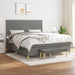 Pat box spring cu saltea, gri închis, 180x200 cm, textil - WALTI WALTI