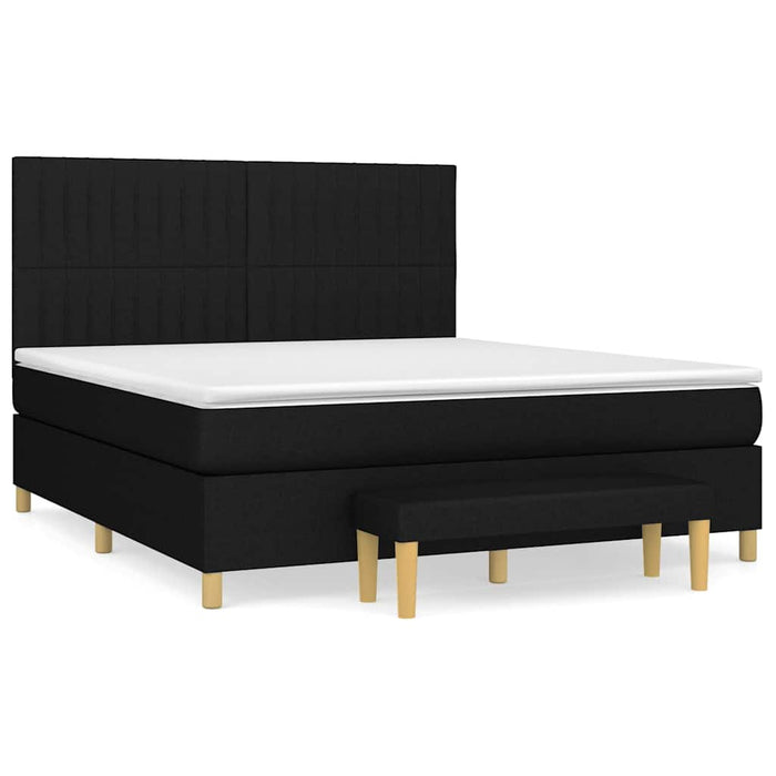 Pat box spring cu saltea, negru, 180x200 cm, catifea - WALTI WALTI