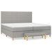 Pat box spring cu saltea, gri deschis, 200x200 cm, textil - WALTI WALTI