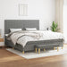 Pat box spring cu saltea, gri închis, 200x200 cm, textil - WALTI WALTI
