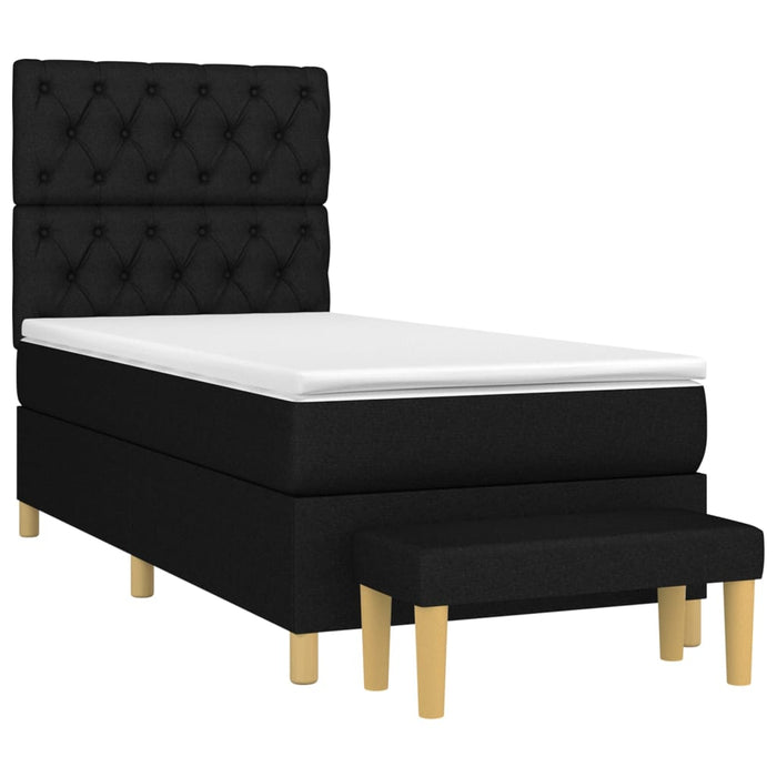 Pat box spring cu saltea, negru, 80x200 cm, textil - WALTI WALTI