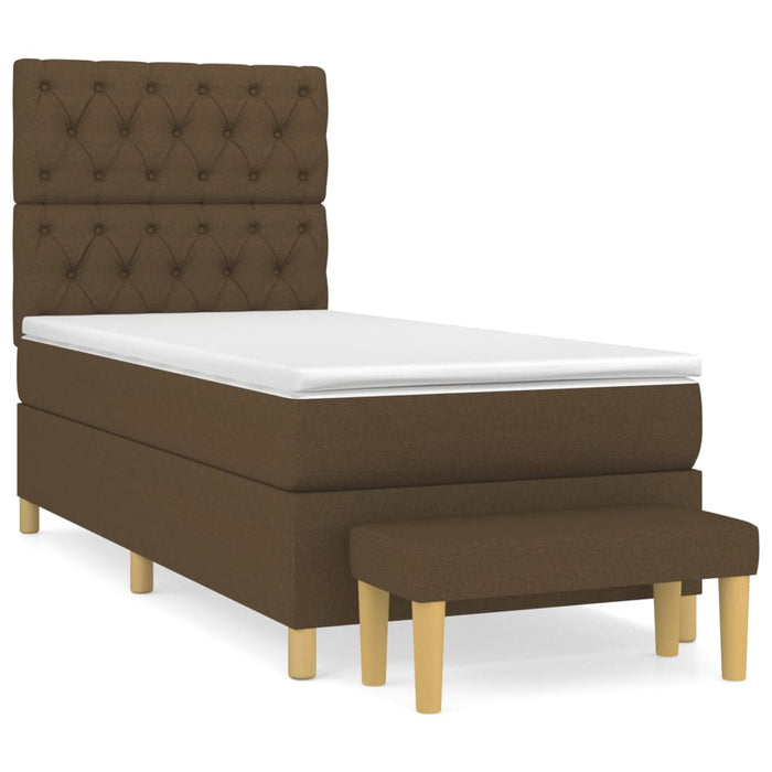 Pat box spring cu saltea, maro închis, 80x200 cm, textil - WALTI WALTI