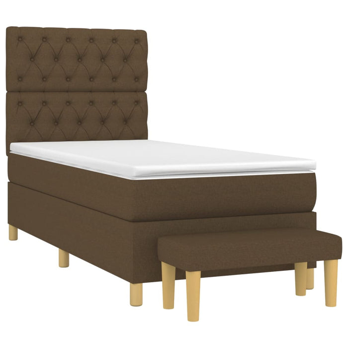 Pat box spring cu saltea, maro închis, 80x200 cm, textil - WALTI WALTI