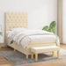 Pat box spring cu saltea, crem, 80x200 cm, textil - WALTI WALTI
