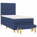 Pat box spring cu saltea, albastru, 80x200 cm, textil - WALTI WALTI