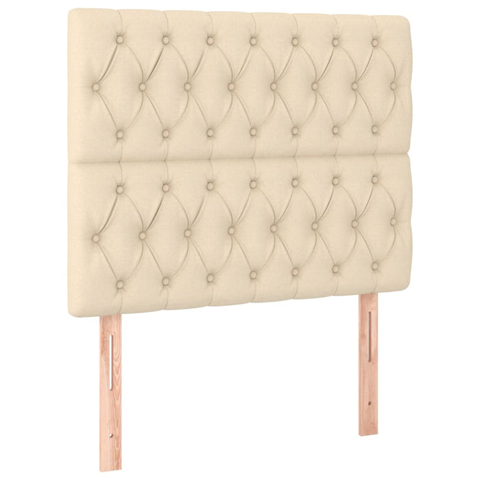 Pat box spring cu saltea, crem, 90x190 cm, textil - WALTI WALTI