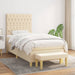 Pat box spring cu saltea, crem, 90x190 cm, textil - WALTI WALTI