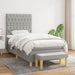 Pat box spring cu saltea, gri deschis, 90x200 cm, textil - WALTI WALTI