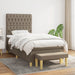 Pat box spring cu saltea, gri taupe, 90x200 cm, textil - WALTI WALTI