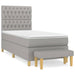 Pat box spring cu saltea, gri deschis, 100x200 cm, textil - WALTI WALTI