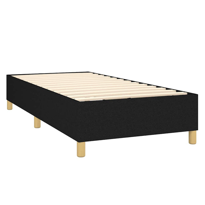 Pat box spring cu saltea, negru, 100x200 cm, textil - WALTI WALTI