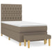 Pat box spring cu saltea, gri taupe, 100x200 cm, textil - WALTI WALTI