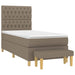 Pat box spring cu saltea, gri taupe, 100x200 cm, textil - WALTI WALTI