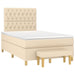 Pat box spring cu saltea, crem, 120x200 cm, textil - WALTI WALTI