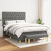 Pat box spring cu saltea, gri închis, 140x190 cm, textil - WALTI WALTI