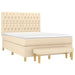 Pat box spring cu saltea, crem, 140x200 cm, textil - WALTI WALTI