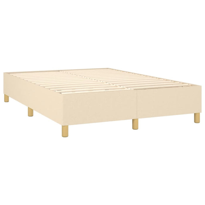 Pat box spring cu saltea, crem, 140x200 cm, textil - WALTI WALTI