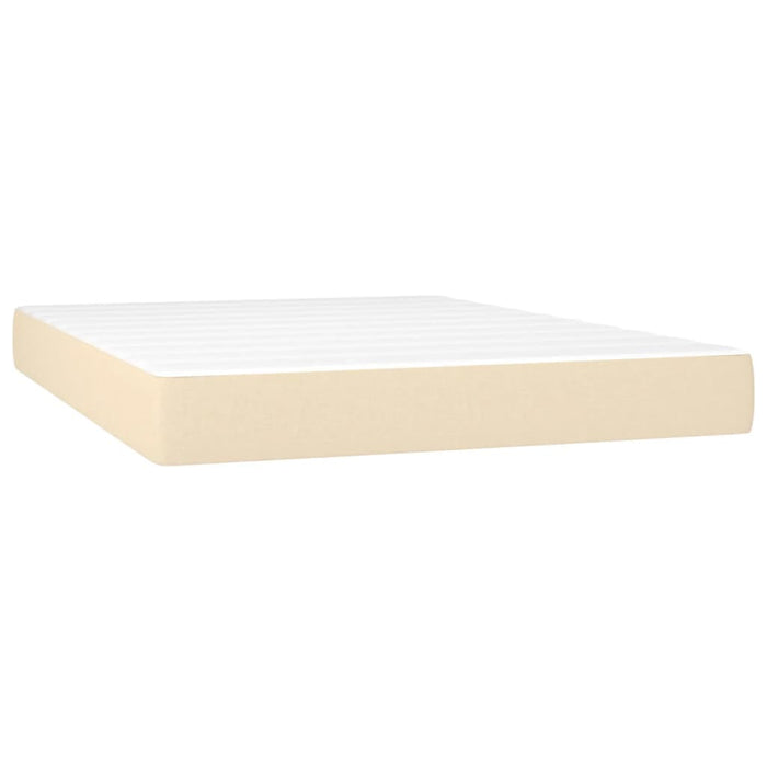 Pat box spring cu saltea, crem, 140x200 cm, textil - WALTI WALTI