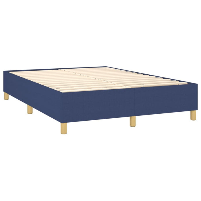 Pat box spring cu saltea, albastru, 140x200 cm, textil - WALTI WALTI
