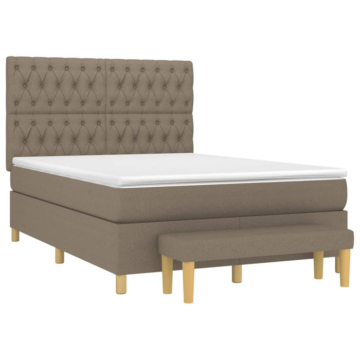 Pat continental cu saltea gri taupe 140x200 cm material textil - WALTI WALTI