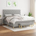 Pat continental cu saltea, gri deschis, 160x200 cm, textil - WALTI WALTI