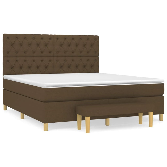 Pat box spring cu saltea, maro închis, 160x200 cm, textil - WALTI WALTI