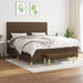Pat box spring cu saltea, maro închis, 160x200 cm, textil - WALTI WALTI