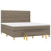 Pat box spring cu saltea, gri taupe, 160x200 cm material textil - WALTI WALTI