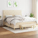 Pat box spring cu saltea, crem, 160x200 cm, material textil - WALTI WALTI