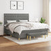 Pat box spring cu saltea, gri închis, 180x200 cm, textil - WALTI WALTI