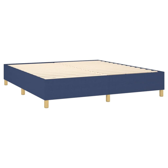 Pat box spring cu saltea, albastru, 180x200 cm, material textil - WALTI WALTI
