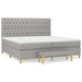 Pat box spring cu saltea, gri deschis, 200x200 cm, textil - WALTI WALTI