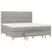 Pat box spring cu saltea, gri deschis, 200x200 cm, textil - WALTI WALTI