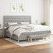 Pat box spring cu saltea, gri deschis, 200x200 cm, textil - WALTI WALTI