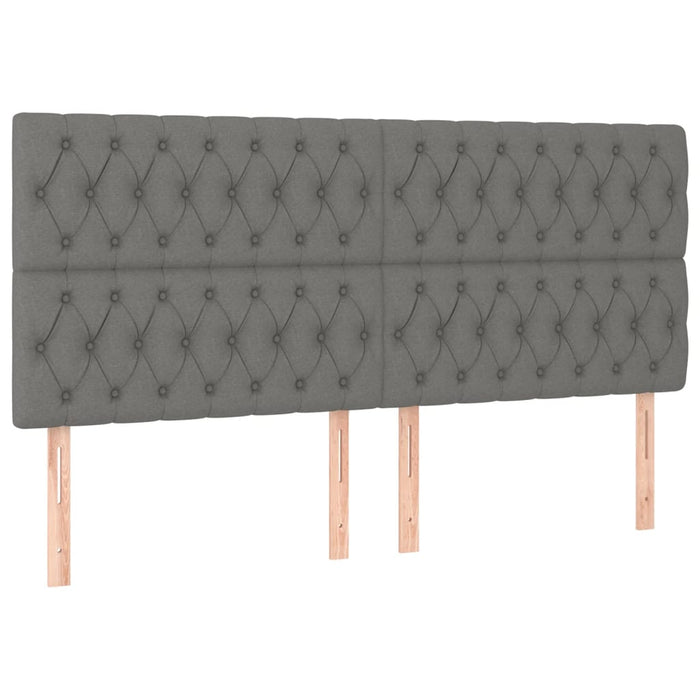 Pat box spring cu saltea, gri închis, 200x200 cm, textil - WALTI WALTI