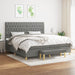 Pat box spring cu saltea, gri închis, 200x200 cm, textil - WALTI WALTI