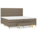 Pat box spring cu saltea, gri taupe, 200x200 cm, textil - WALTI WALTI